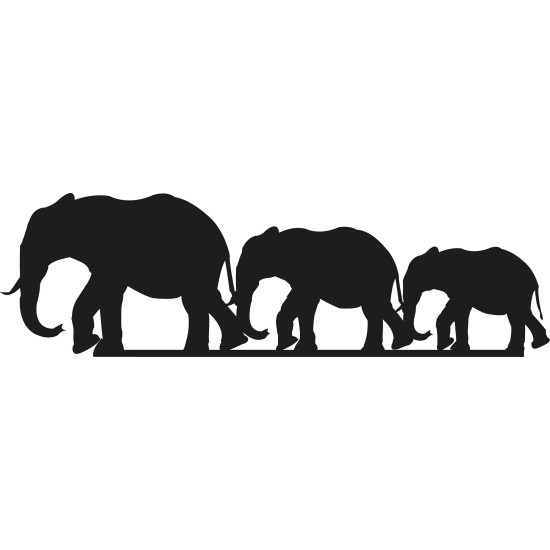 Wallxpert Decorative Metal Wall Accessory Elephants Black