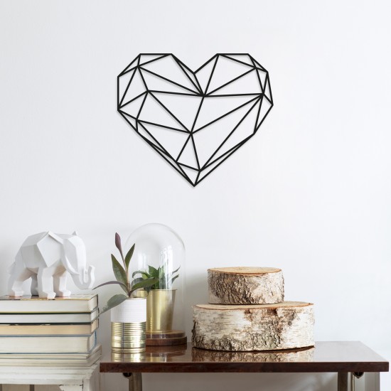Decorative Metal Wall Accessory Heart Black