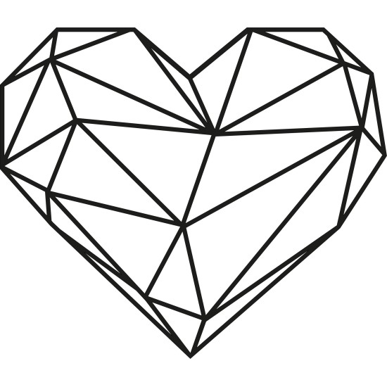 Decorative Metal Wall Accessory Heart Black
