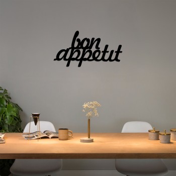 Decorative Metal Wall Accessory Bon Appetit 1 - Black Black