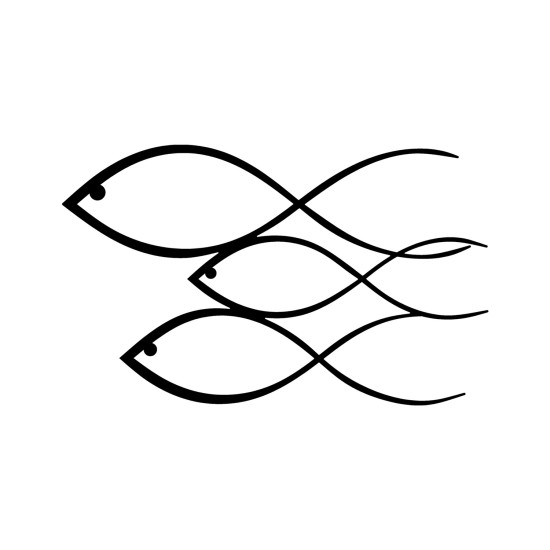 Decorative Metal Wall Accessory Fish - Black Black Wallxpert Decorative Metal Wall Accessory Fish - Black Black