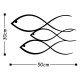 Decorative Metal Wall Accessory Fish - Black Black Wallxpert Decorative Metal Wall Accessory Fish - Black Black