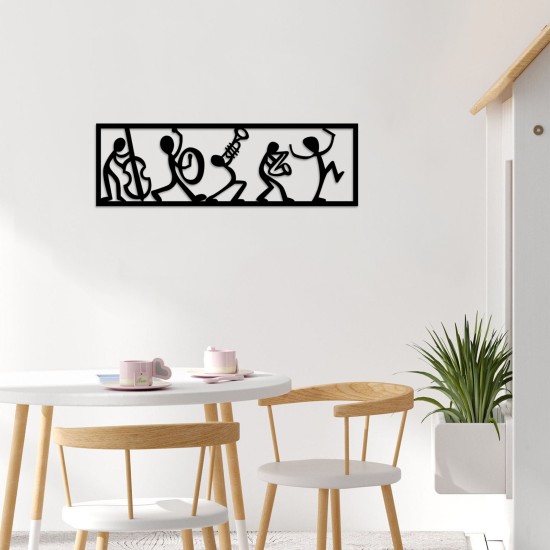 Decorative Metal Wall Accessory Musicians - Black Black Wallxpert Decorative Metal Wall Accessory Musicians - Black Black