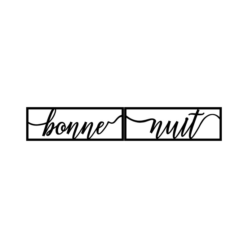 Wallxpert Decorative Metal Wall Accessory Bonne Nuit 1 - Black Black
