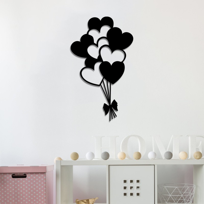 Wallxpert Decorative Metal Wall Accessory Balloons - Black Black