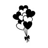 Wallxpert Decorative Metal Wall Accessory Balloons - Black Black