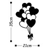 Wallxpert Decorative Metal Wall Accessory Balloons - Black Black