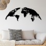 Decorative Metal Wall Accessory World Map Large Black