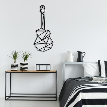 Decorative Metal Wall Accessory Guitar Black