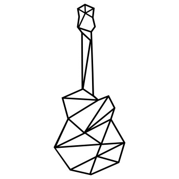 Decorative Metal Wall Accessory Guitar Black