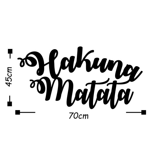 Wallxpert Decorative Metal Wall Accessory Hakuna Matata Black
