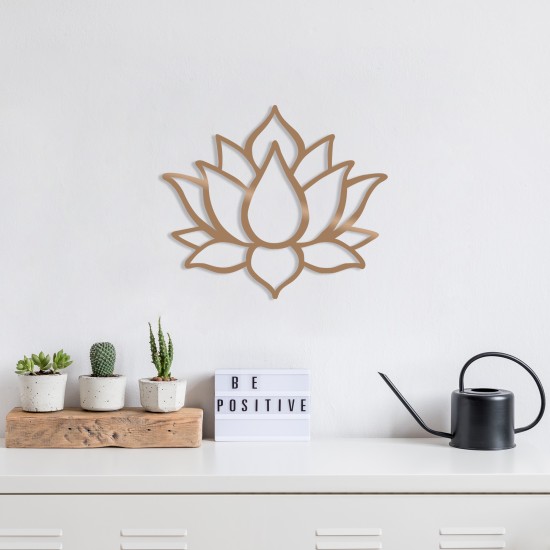 Wallxpert Decorative Metal Wall Accessory Lotus Flower 1 - Copper Copper