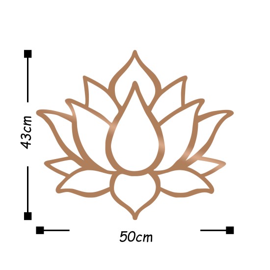 Wallxpert Decorative Metal Wall Accessory Lotus Flower 1 - Copper Copper