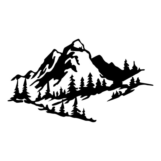 Wallxpert Decorative Metal Wall Accessory Mountain 2 Black