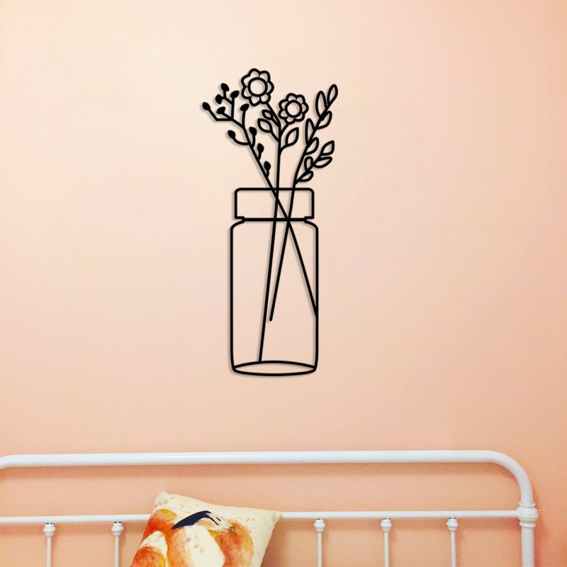 Decorative Metal Wall Accessory Flower 5 Black