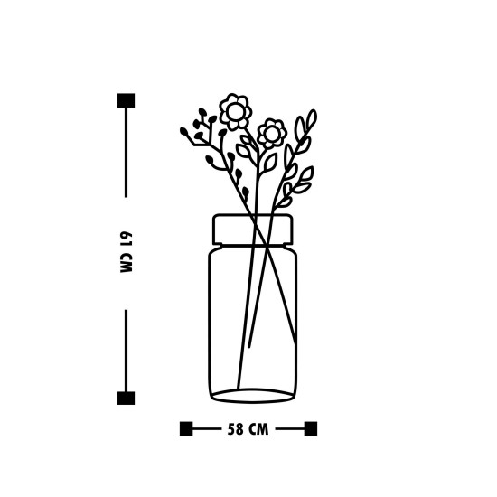 Decorative Metal Wall Accessory Flower 5 Black