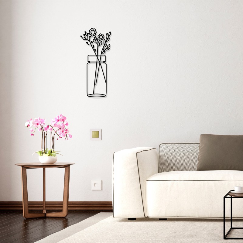 Decorative Metal Wall Accessory Flower 5 Black