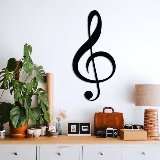 Decorative Metal Wall Accessory Treble Clef Black Decorative Metal Wall Accessory Treble Clef Black