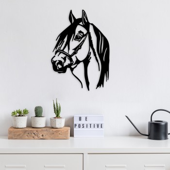 Decorative Metal Wall Accessory Horse Head Black