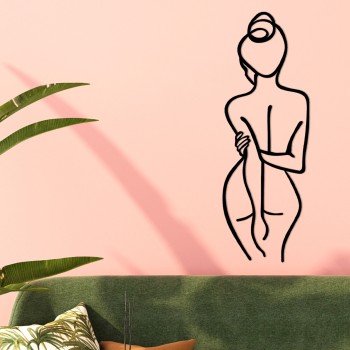 Decorative Metal Wall Accessory Woman Body Black