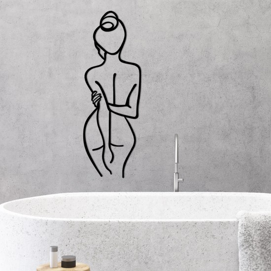 Wallxpert Decorative Metal Wall Accessory Woman Body Black