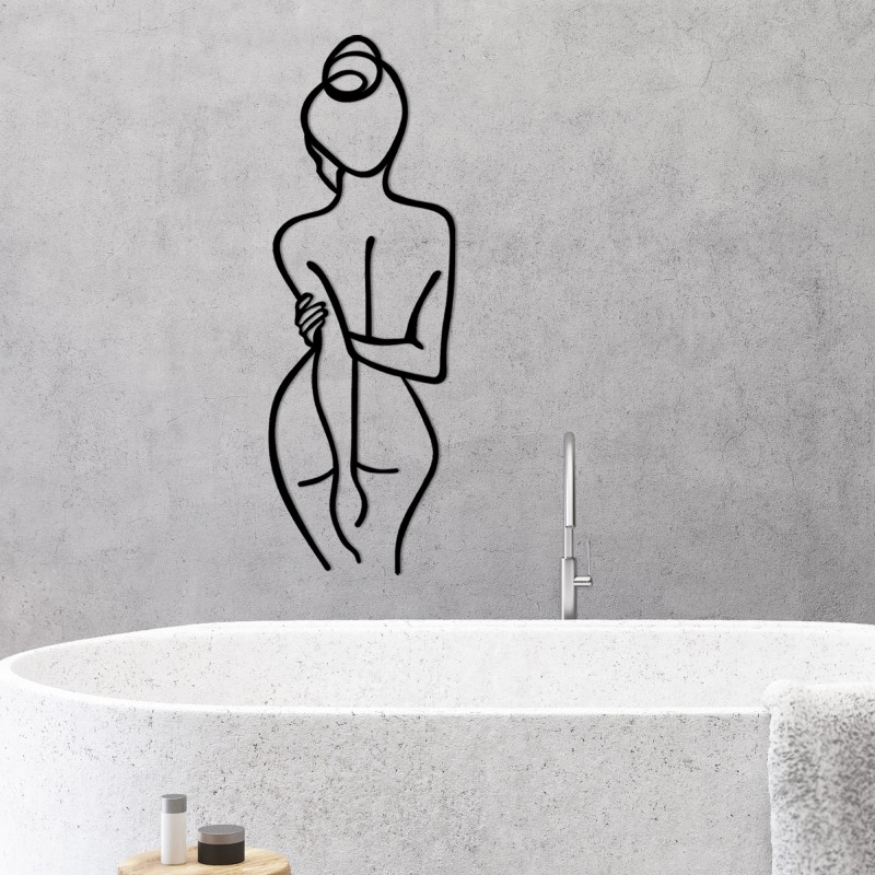Wallxpert Decorative Metal Wall Accessory Woman Body Black