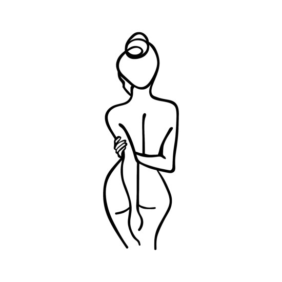 Wallxpert Decorative Metal Wall Accessory Woman Body Black