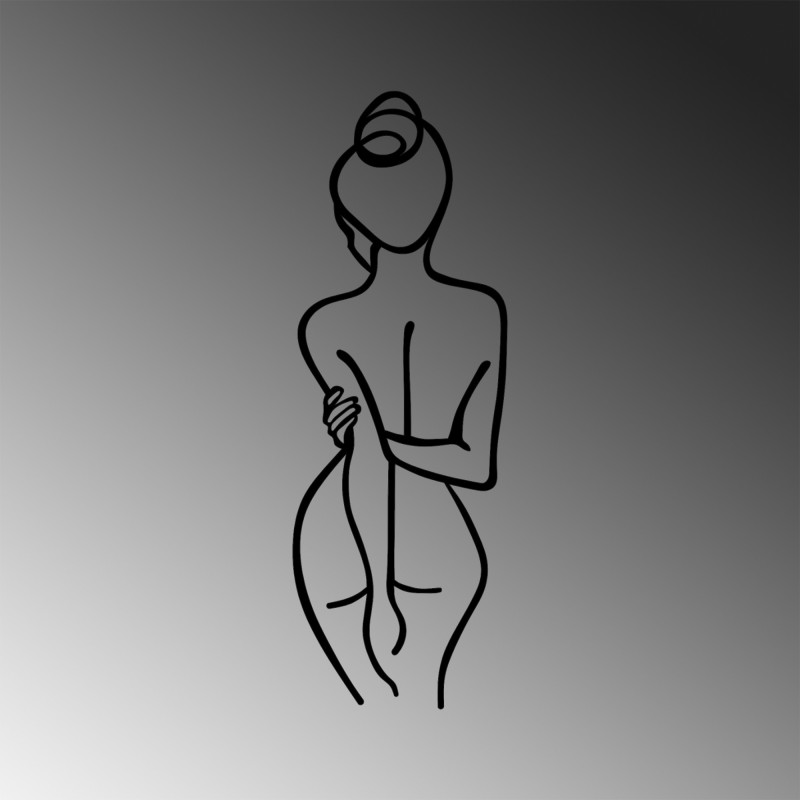 Wallxpert Decorative Metal Wall Accessory Woman Body Black