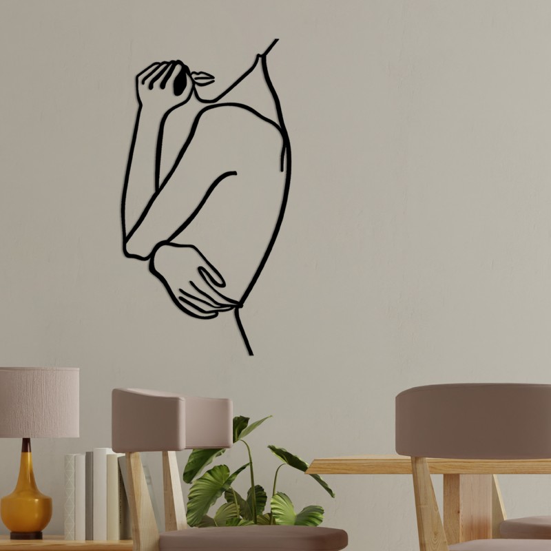 Decorative Metal Wall Accessory Woman 2 Black