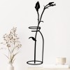 Decorative Metal Wall Accessory Flower In The Vase Black