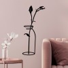 Decorative Metal Wall Accessory Flower In The Vase Black