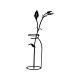 Decorative Metal Wall Accessory Flower In The Vase Black