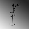 Decorative Metal Wall Accessory Flower In The Vase Black