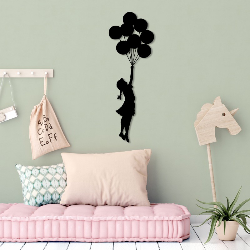 Wallxpert Decorative Metal Wall Accessory Banksy - 12 Black