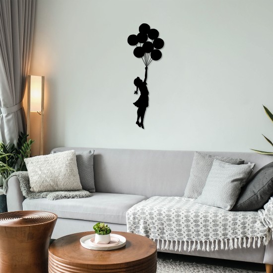 Wallxpert Decorative Metal Wall Accessory Banksy - 12 Black