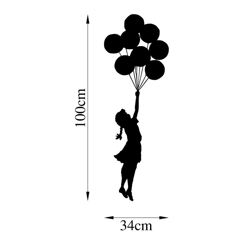 Wallxpert Decorative Metal Wall Accessory Banksy - 12 Black