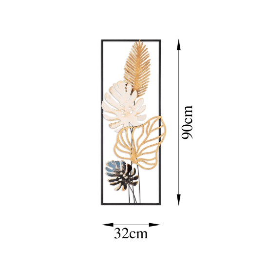 Decorative Metal Wall Accessory Palm Leaves Multicolor Decorative Metal Wall Accessory Palm Leaves Multicolor