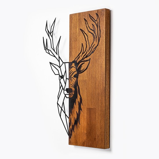 Wallxpert Decorative Wooden Wall Accessory Red Deer 1 Walnut
Black