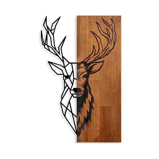 Wallxpert Decorative Wooden Wall Accessory Red Deer 1 Walnut
Black