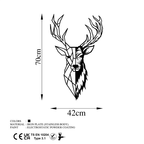 Decorative Metal Wall Accessory Red Deer 2 Black Wallxpert Decorative Metal Wall Accessory Red Deer 2 Black
