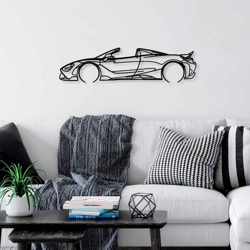 Wallxpert Decorative Metal Wall Accessory McLaren 720S Silhouette Black