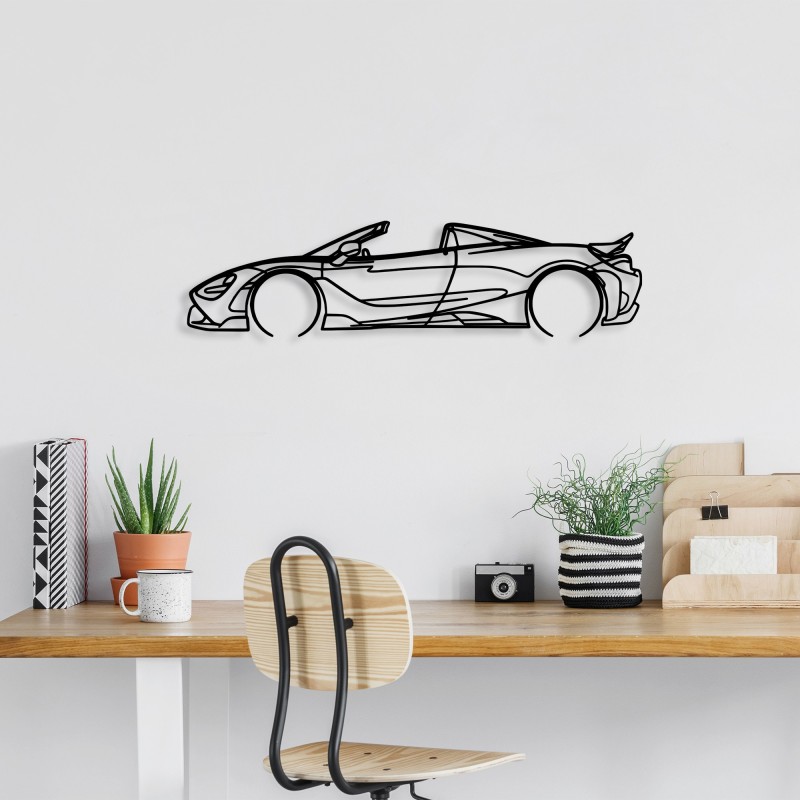 Wallxpert Decorative Metal Wall Accessory McLaren 720S Silhouette Black