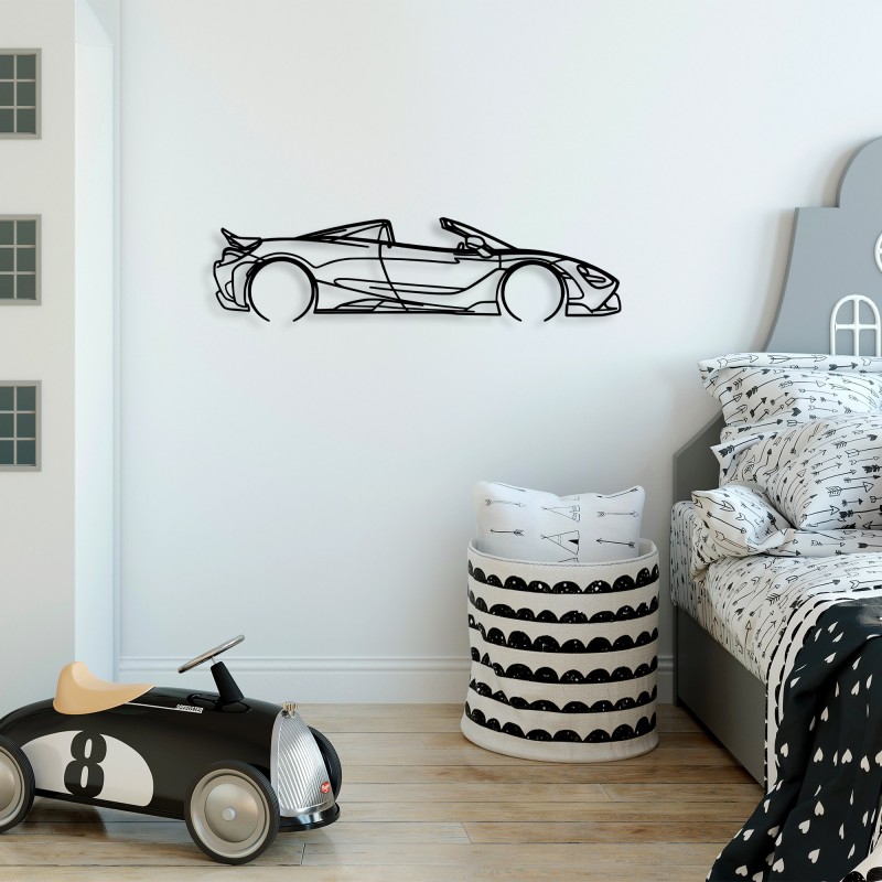 Wallxpert Decorative Metal Wall Accessory McLaren 720S Silhouette Black