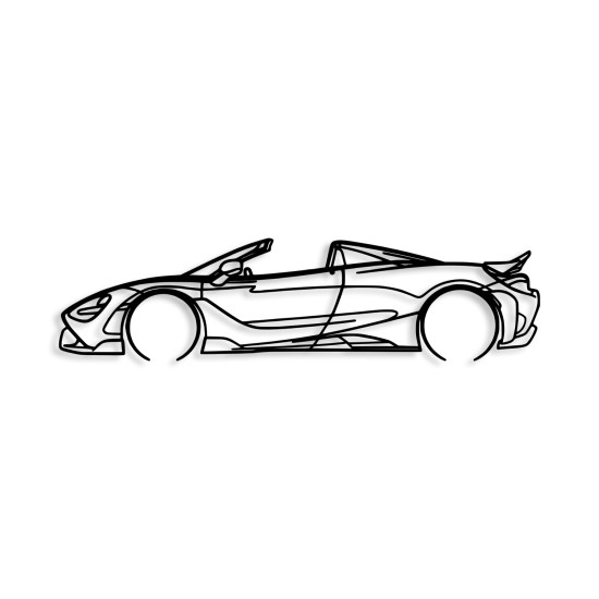 Wallxpert Decorative Metal Wall Accessory McLaren 720S Silhouette Black