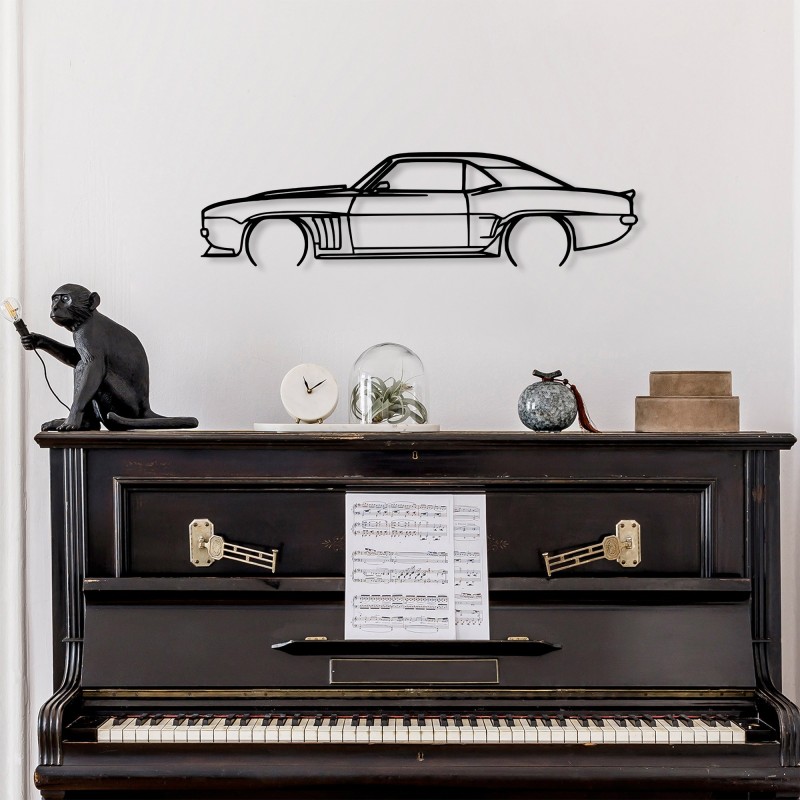 Decorative Metal Wall Accessory Chevrolet Camaro Silhouette Black