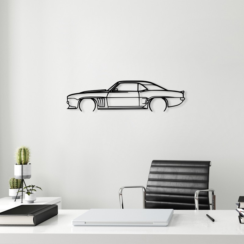 Decorative Metal Wall Accessory Chevrolet Camaro Silhouette Black
