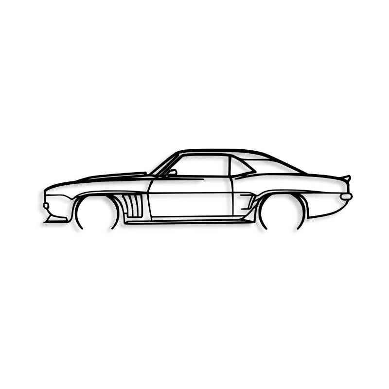 Decorative Metal Wall Accessory Chevrolet Camaro Silhouette Black