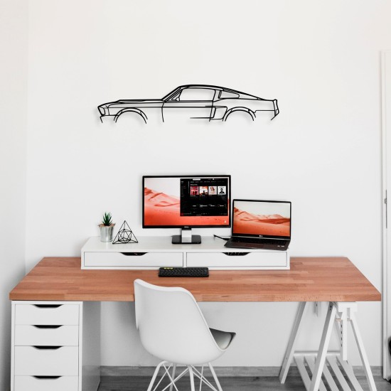 Decorative Metal Wall Accessory 1967 Ford Mustang Shelby GT500 Silhouette Black Wallxpert Decorative Metal Wall Accessory 1967 Ford Mustang Shelby GT500 Silhouette Black