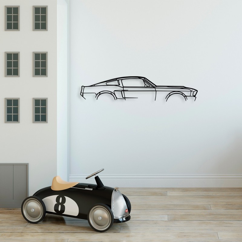 Wallxpert Decorative Metal Wall Accessory 1967 Ford Mustang Shelby GT500 Silhouette Black