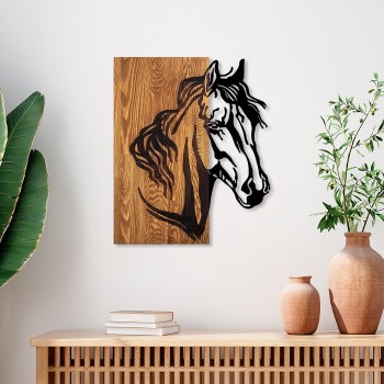 Decorative Wooden Wall Accessory Horse 1 Walnut
Black